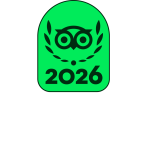 TC Badge + Travelers’ Choice Center Aligned White - L
